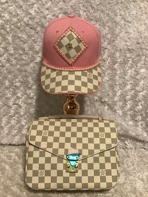 Image of White Checker Crossbody LuV Set 