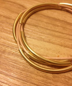 Image of Leather + Gold Wrap Bracelet 