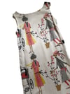 60s french linen artists character dress