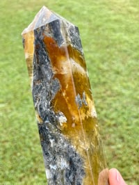 Image 15 of Yellow Fluorite And Moss Agate Obelisk #1169