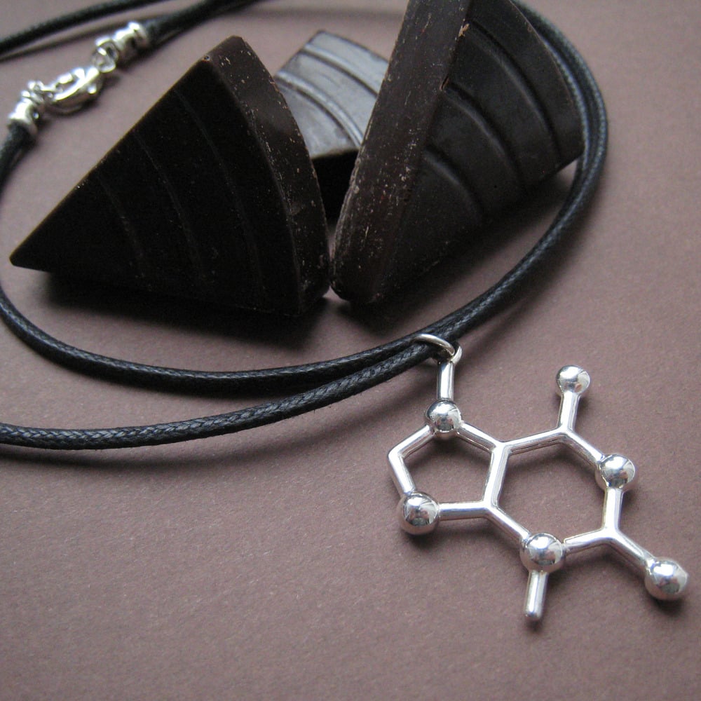 theobromine necklace black Made With Molecules - Main Image