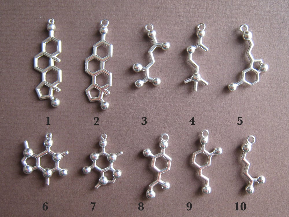 Image of mixed molecular earrings