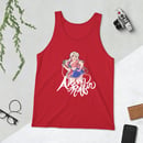 Image 2 of Patriotic Girl Unisex Tank Top - White Outline
