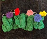 Image 2 of Cactus Keychain-Dark Green