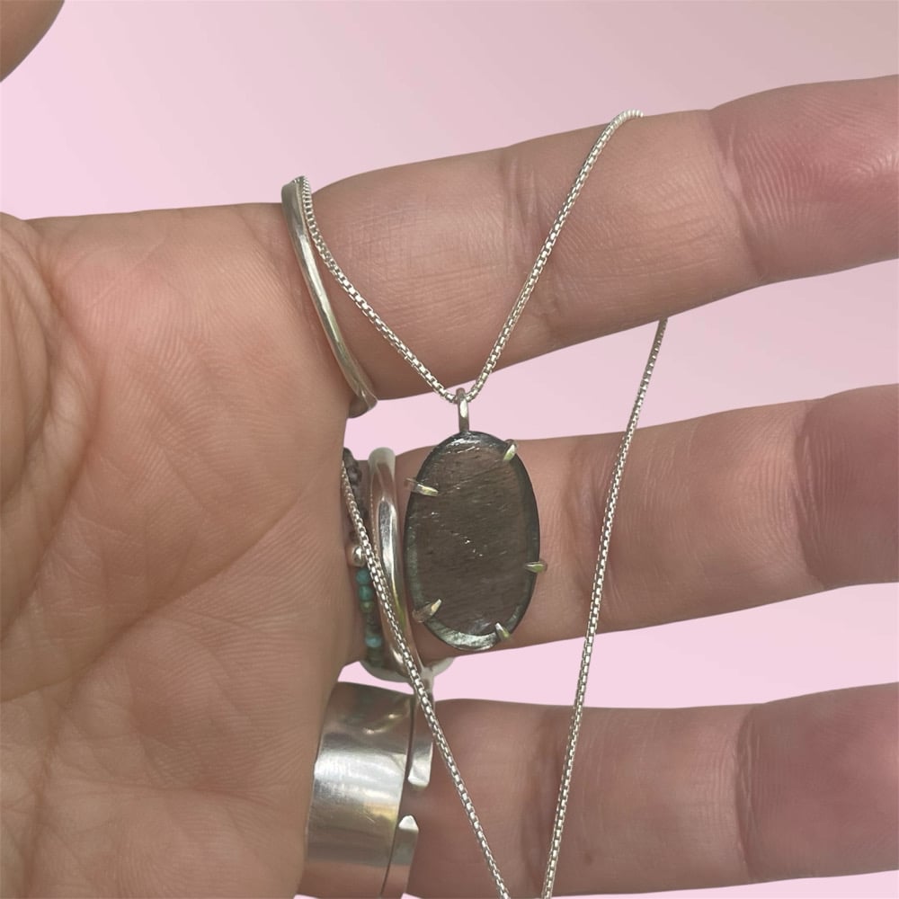 Image of Moss aquamarine necklace