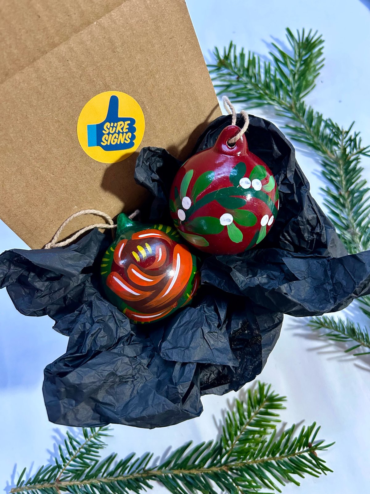 Image of Pair of Christmas Baubles by Sure Signs