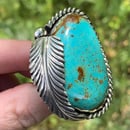 Image 4 of XL Kingman Turquoise Handmade Sterling Silver Statement Ring