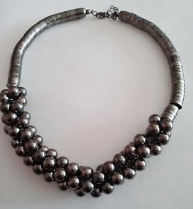 Image of Geisha Gun Metal Bubble Necklace