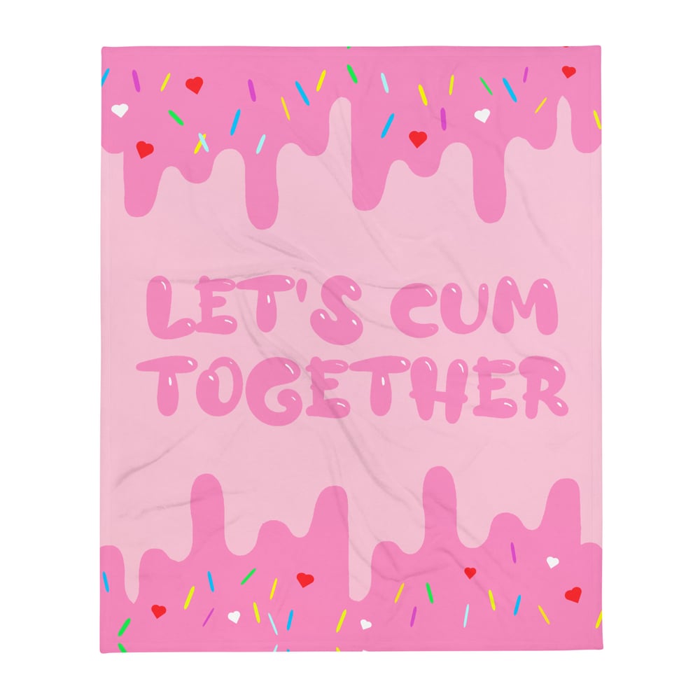 Image of 'Let's Cum Together" Soft Silk Throw