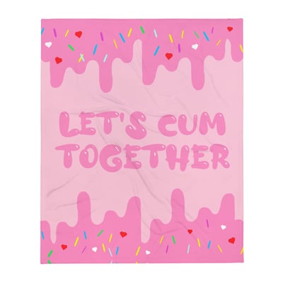 Image of 'Let's Cum Together" Soft Silk Throw