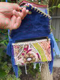 Image 4 of Chilean Bag -Blues fringes 3