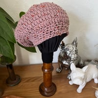 Image 2 of Crochet beret - Pink Tweed