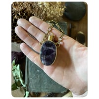 Image 3 of Dark Purple Amethyst Solid Brass Vessel Necklace
