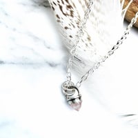 Image 3 of Handmade Sterling Silver Rose Quartz Bullet Point Pendant