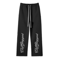 Image 1 of CutJagged Solid Color Fleece Straight Leg Pants
