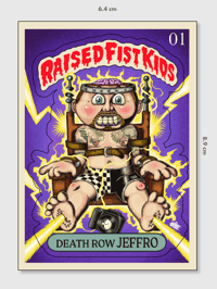 Deathrow Jeffro- Raised Fist Kid Trading Card/Sticker