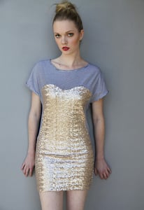 Image of Sporty Luxe Dress - Stripe and sequin