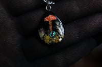 Image 3 of Dead Good mushroom, lichen, paua shell, grass and foliage necklace