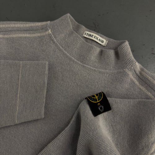 Image of AW 2001 Stone Island ribbed heavyweight wool sweatshirt, large