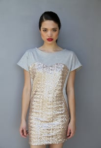 Image of Sporty Luxe Dress - Grey Jersey and Sequin