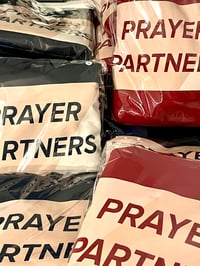 Image 2 of Prayer Partners Hoodie - Cranberry - Cream logo copy