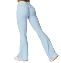 Image 2 of Iconic Scrunch Flare Leggings - Baby Blue
