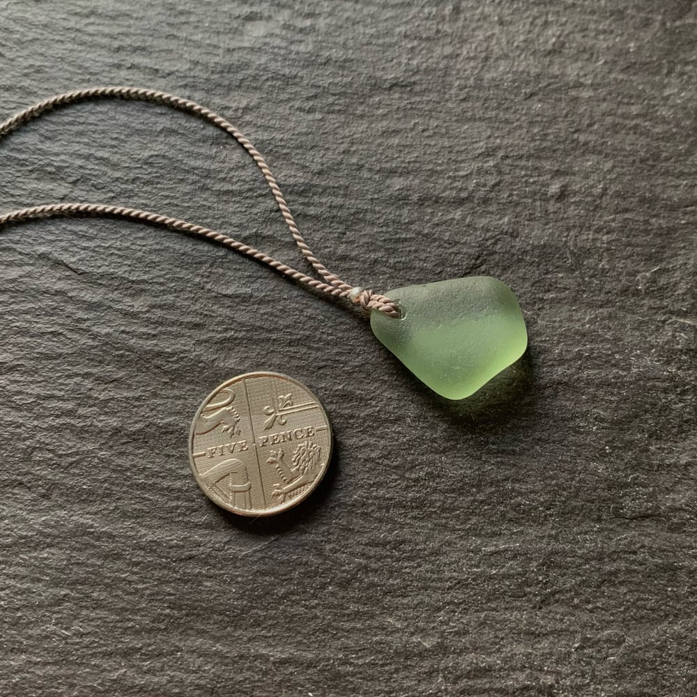 Image of Light green sea glass necklace