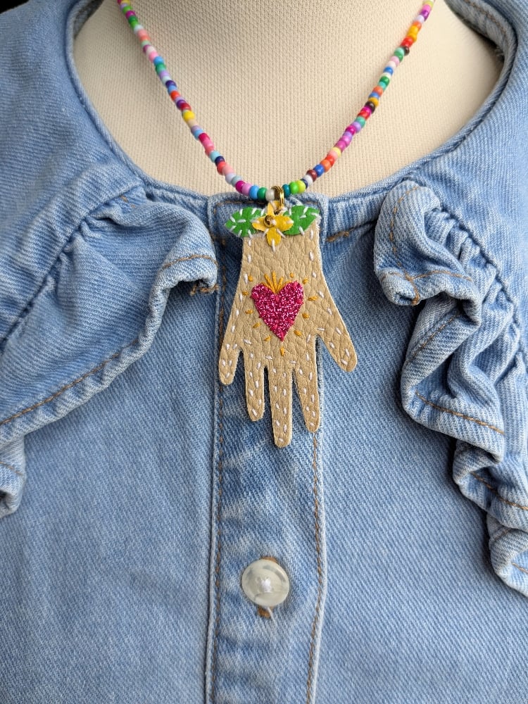 Image of Heart in Hand Necklace