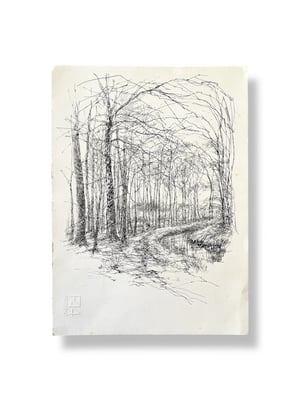 Image of VINTAGE DUTCH DRAWING: LANDSCAPE #5