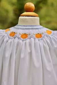 Image 6 of Size 2 & 4 hand smocked pumpkin bishop and bloomer 