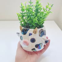 Image 4 of Small Cow planter with holographic effect