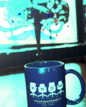 Office Supply Mug in Notebook Blue