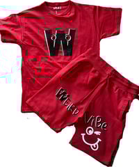 Image 2 of Red WEiRD Shorts and Shirt Set
