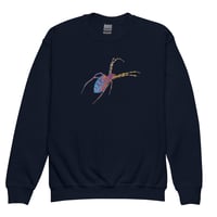 Image 14 of Youth Sweatshirt - Spider Rainbow Glow