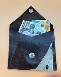 Image 3 of Scrap Leather Coin Purse with Abstract Shapes (One-of-a-Kind) Brown