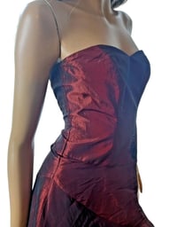 Image 7 of Y2K Red Prom Dress, Beaded, Party, Evening, Nicholas Millington, UK Size 8