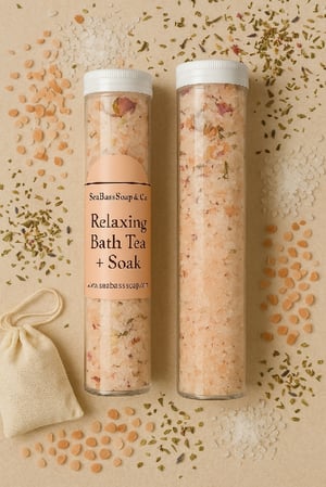 Image of Relaxing Bath Tea Soak | Lavender & Chamomile Mineral Blend | SeaBass Soap Co.