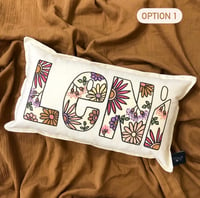 Image 5 of Vintage boho floral personalised cushion 