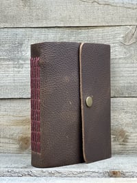 Image 1 of Medium Leather Sewn Chains Blank Book (brown)