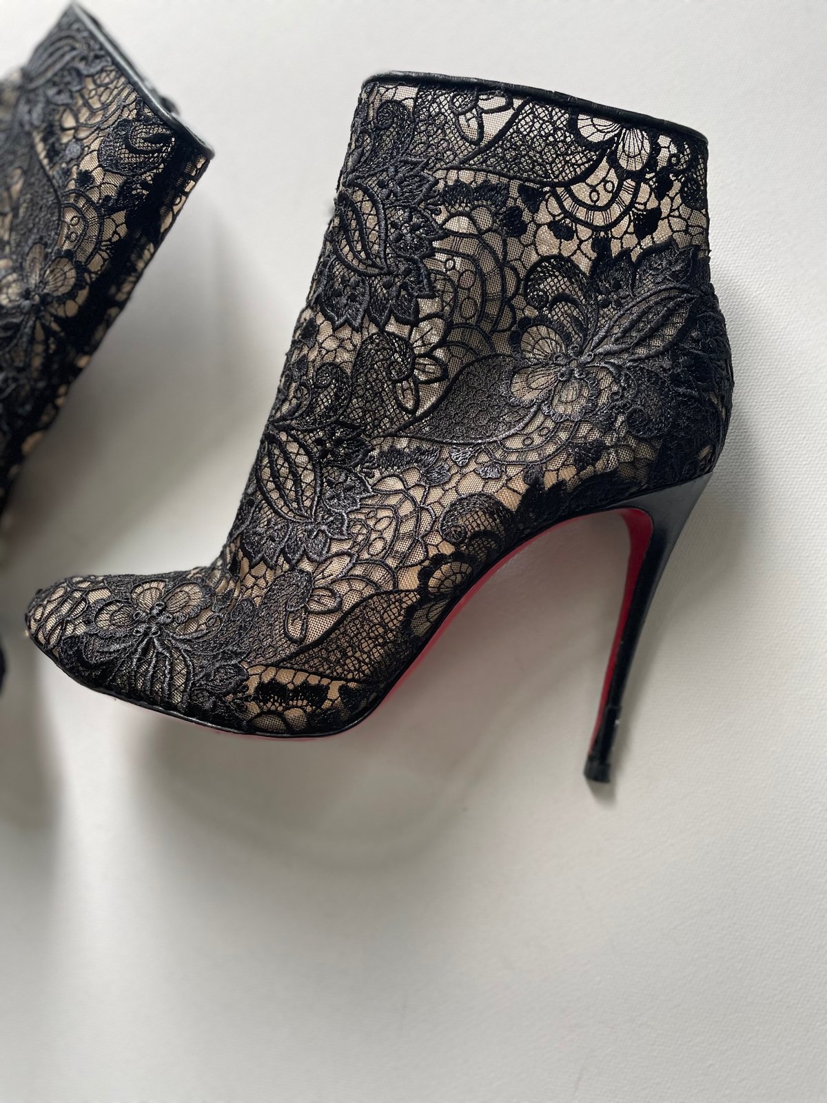 Louboutin cheap lace booties