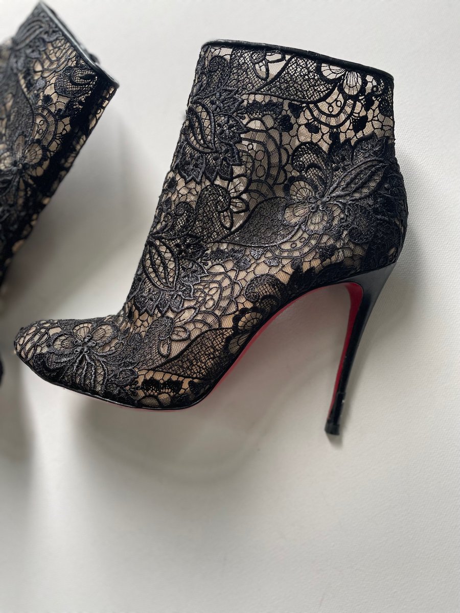 christian louboutin lace booties