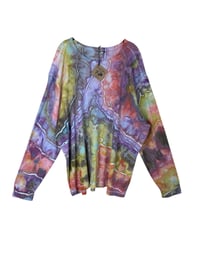 Image 2 of 4XL Unisex Adult Waffle Long Sleeve Shirt in Candy Geode Ice Dye
