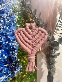 Image 2 of Heart Keychain - macrame