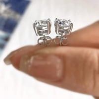 Image 4 of Full Diamond 4MM Earrings