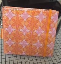 Orange & Pink Floral Sticky Note Cover — Cute Stationery Notepad Case