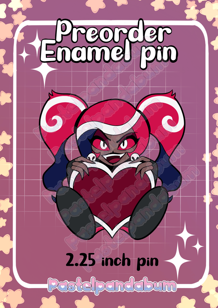 Image of PREORDER Hazbin Hotel - Velvette heart Enamel Pin badge