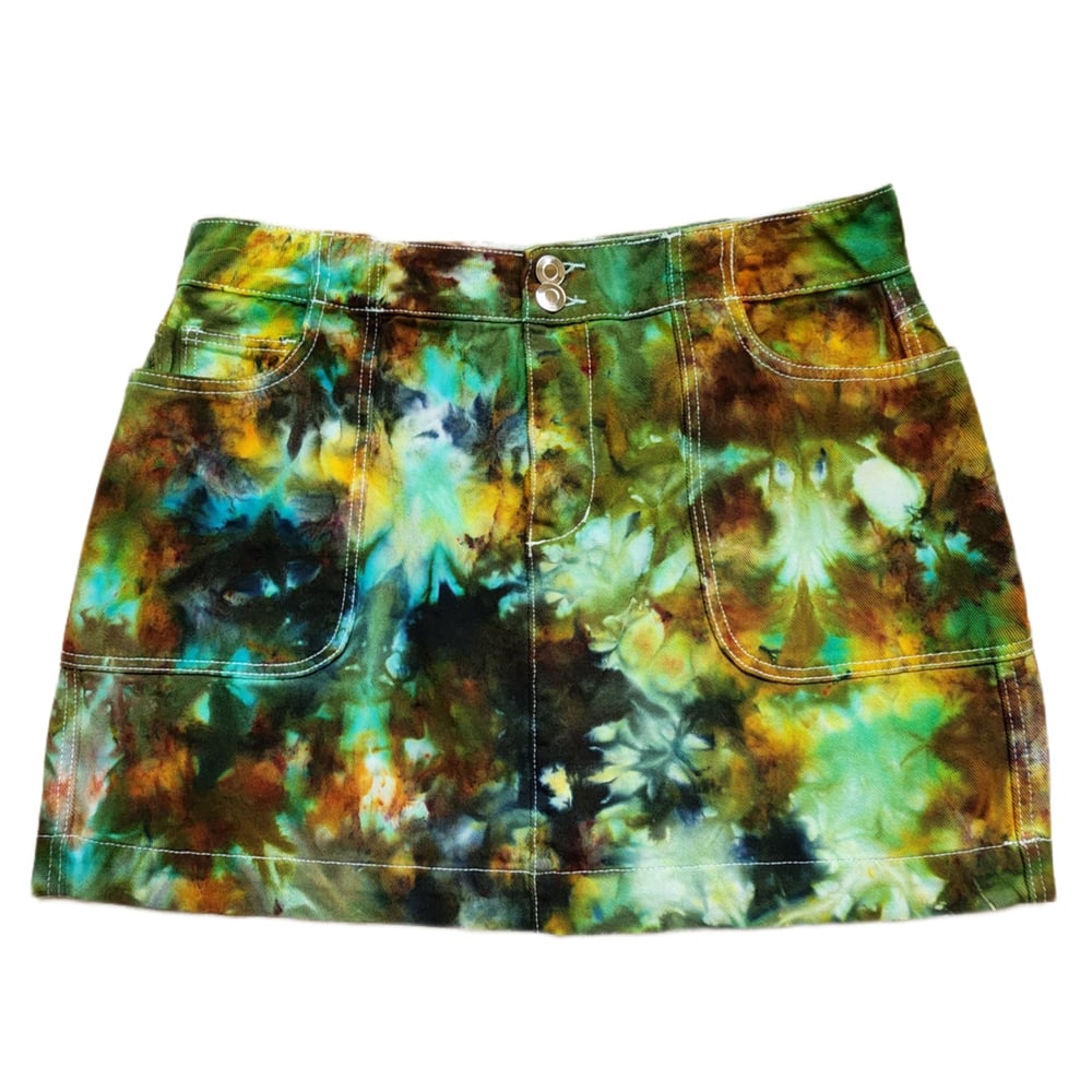 Image of 0X/XL denim melt mini skirt