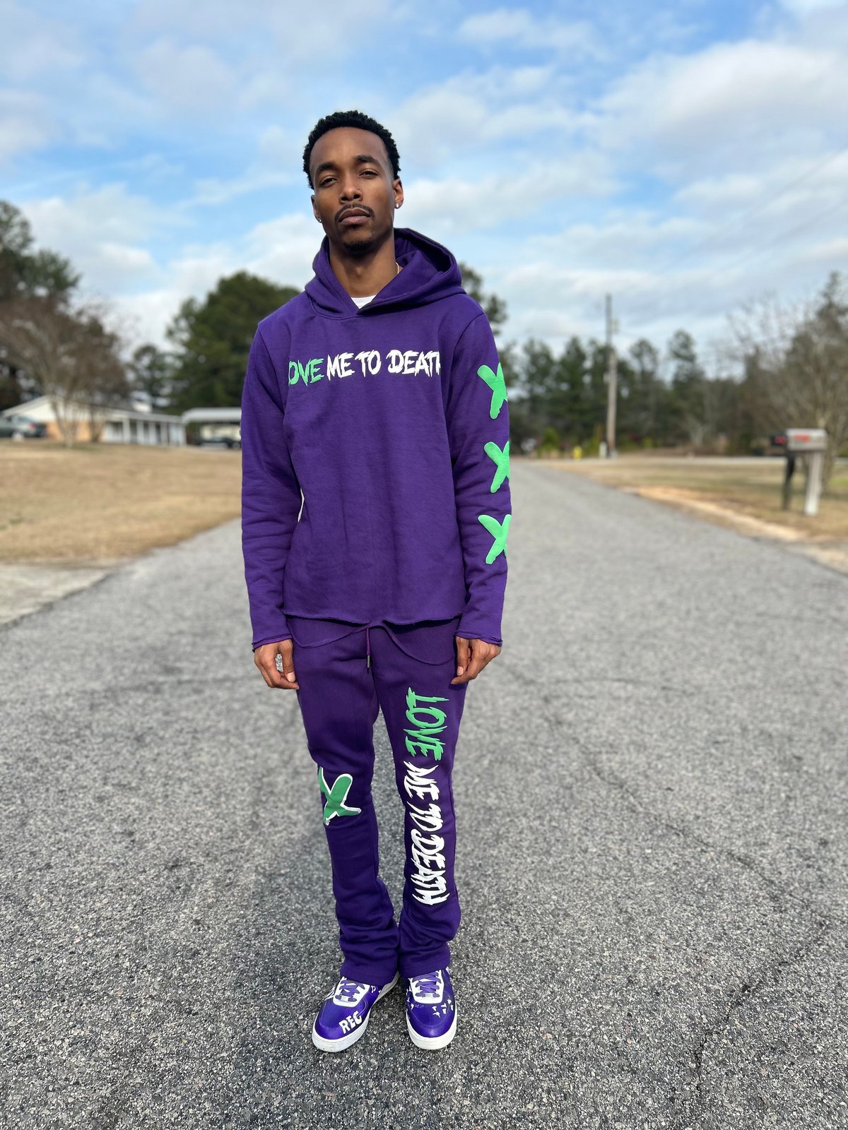 Purple outlet sweat outfit