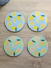 Image 2 of Blue Lemon Coasters - 4 pack