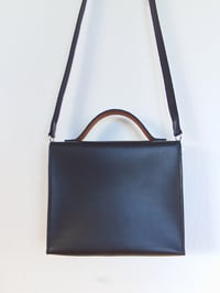 Image 6 of Cartable Josef en cuir Noir mat et léopard
